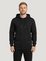 carpstylez WASHED OUT NATURE POP-UP Club Hoodie Black – Vorderansicht am Model, Front clean #farbe_black