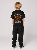 ALWAYS CARPCORE Kindershirt Schwarz – getragen, Ganzkörper-Rückansicht