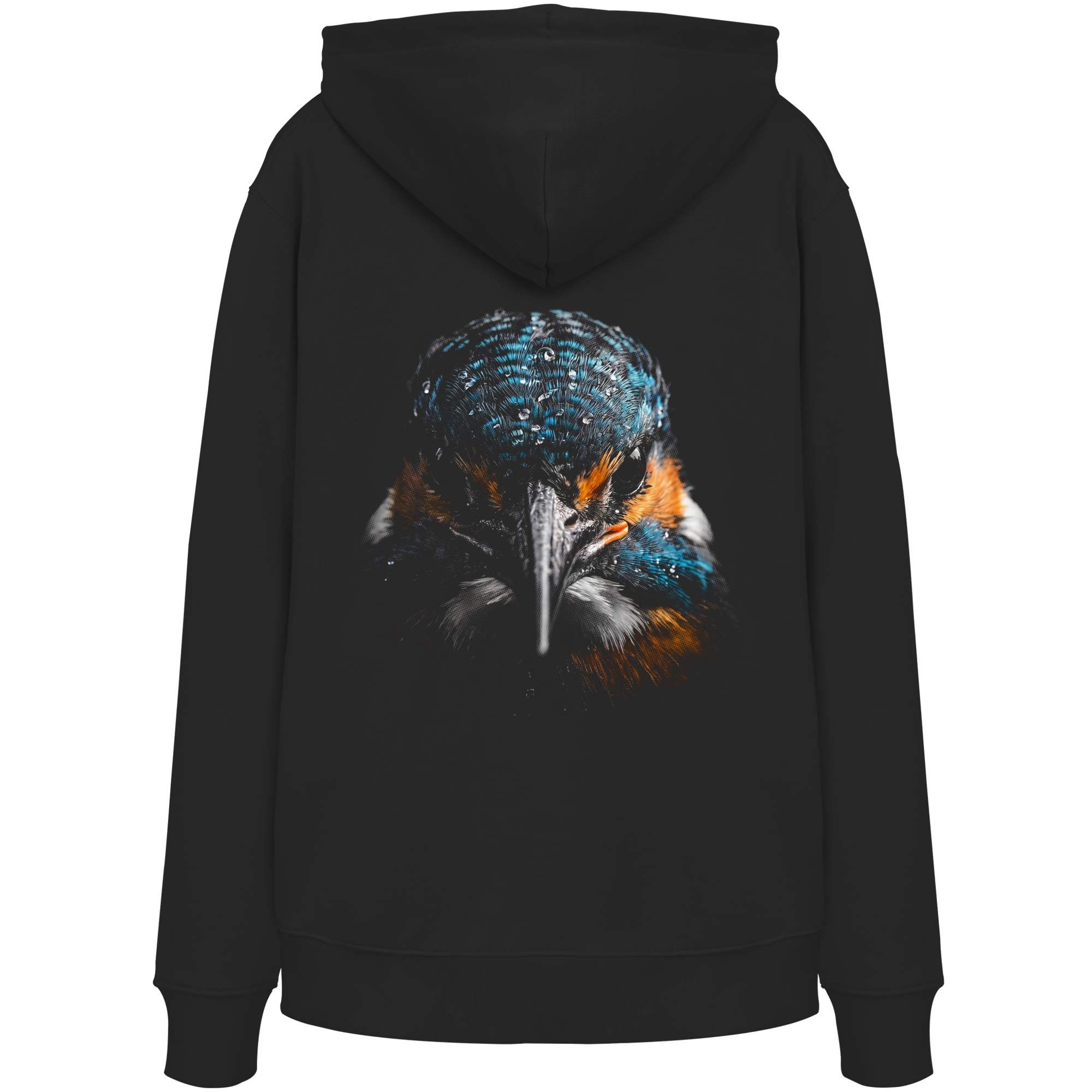 carpstylez „Blackwater Kingfisher“ Hoodie schwarz – Rückenansicht aus Bio-Baumwolle