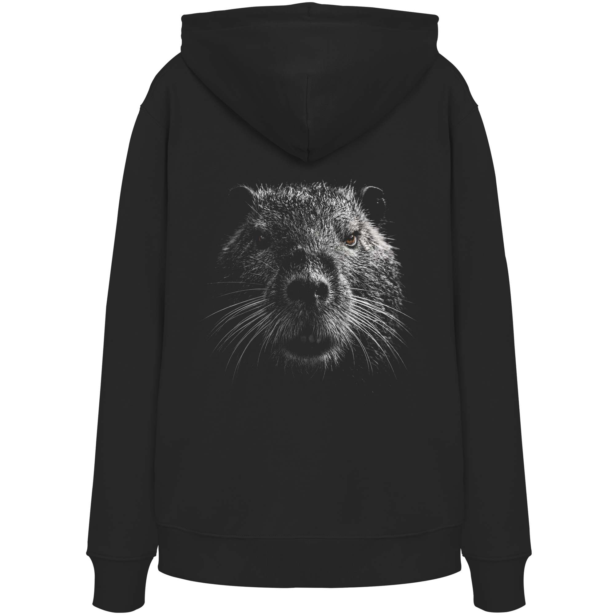 carpstylez „Blackwater Nutria“ Hoodie schwarz – Rückenansicht aus Bio-Baumwolle