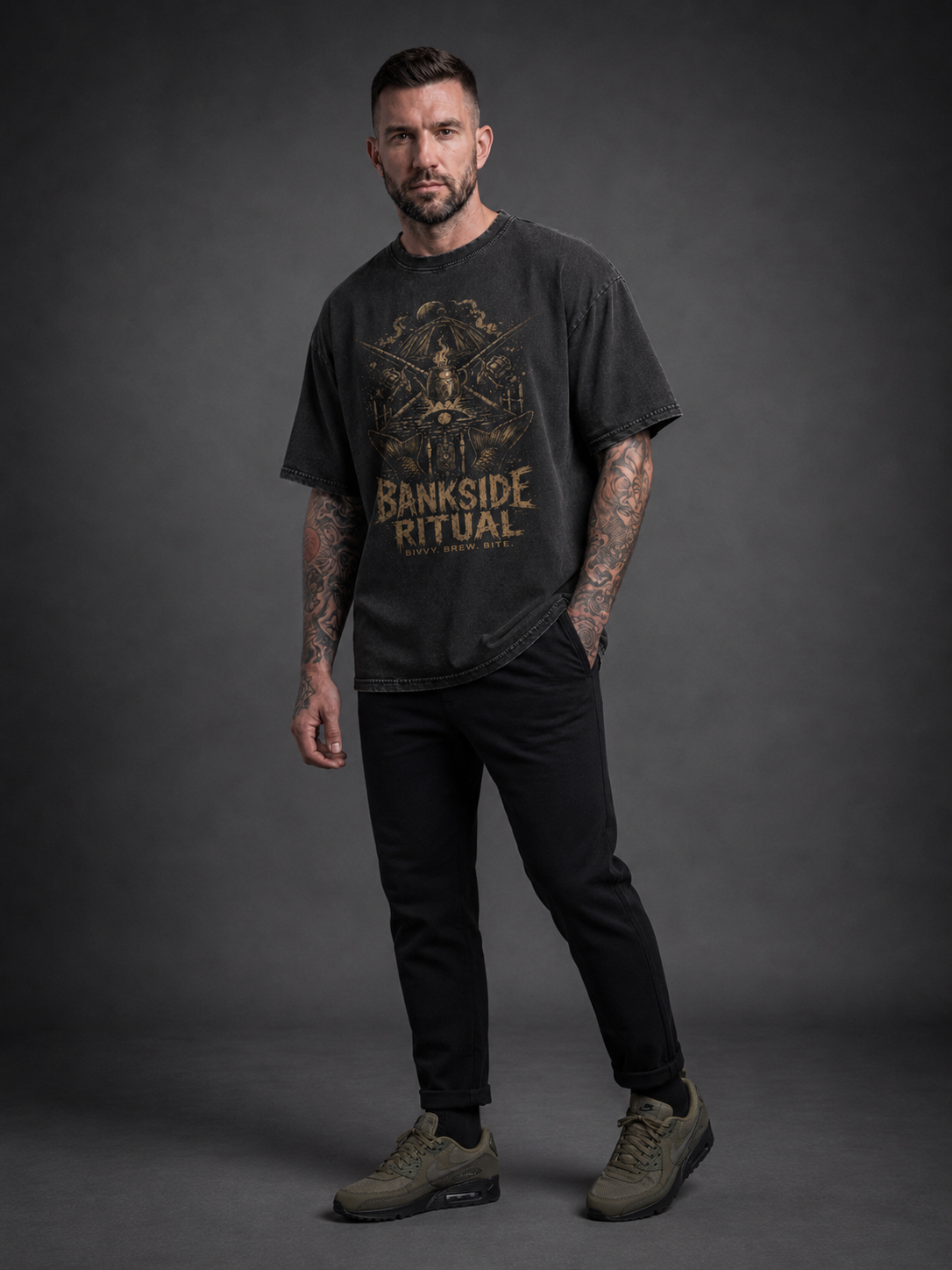 carpstylez „Bankside Ritual“ Oversize-Shirt schwarz – Print-Detail