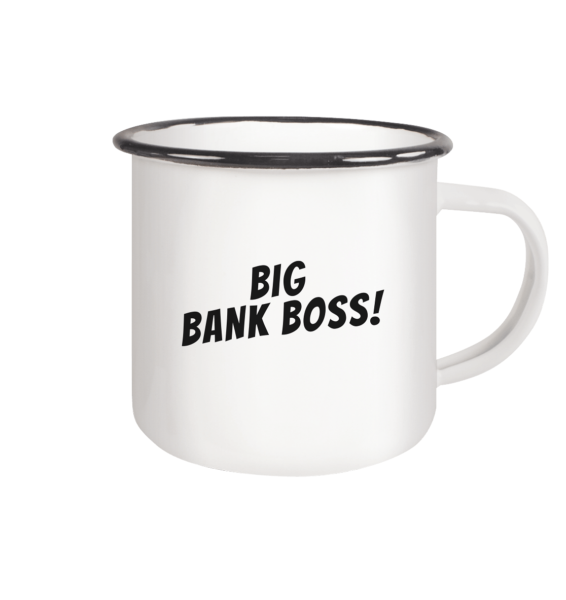 BIG BANK BOSS Emaille Tasse (Black) - carpstylez Karpfen Angeln