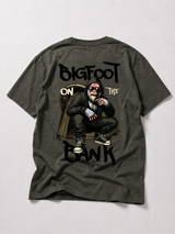 BIGFOOT ON THE BANK Kids Shirt Khaki – Backprint, Flatlay