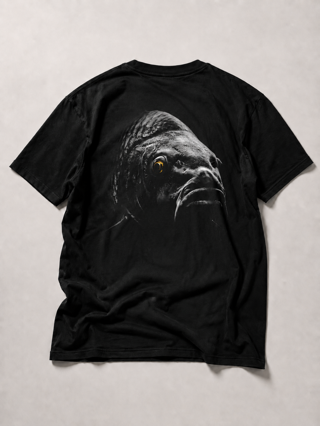 BLACKWATER CARP Kids Shirt Schwarz – Backprint, Flatlay