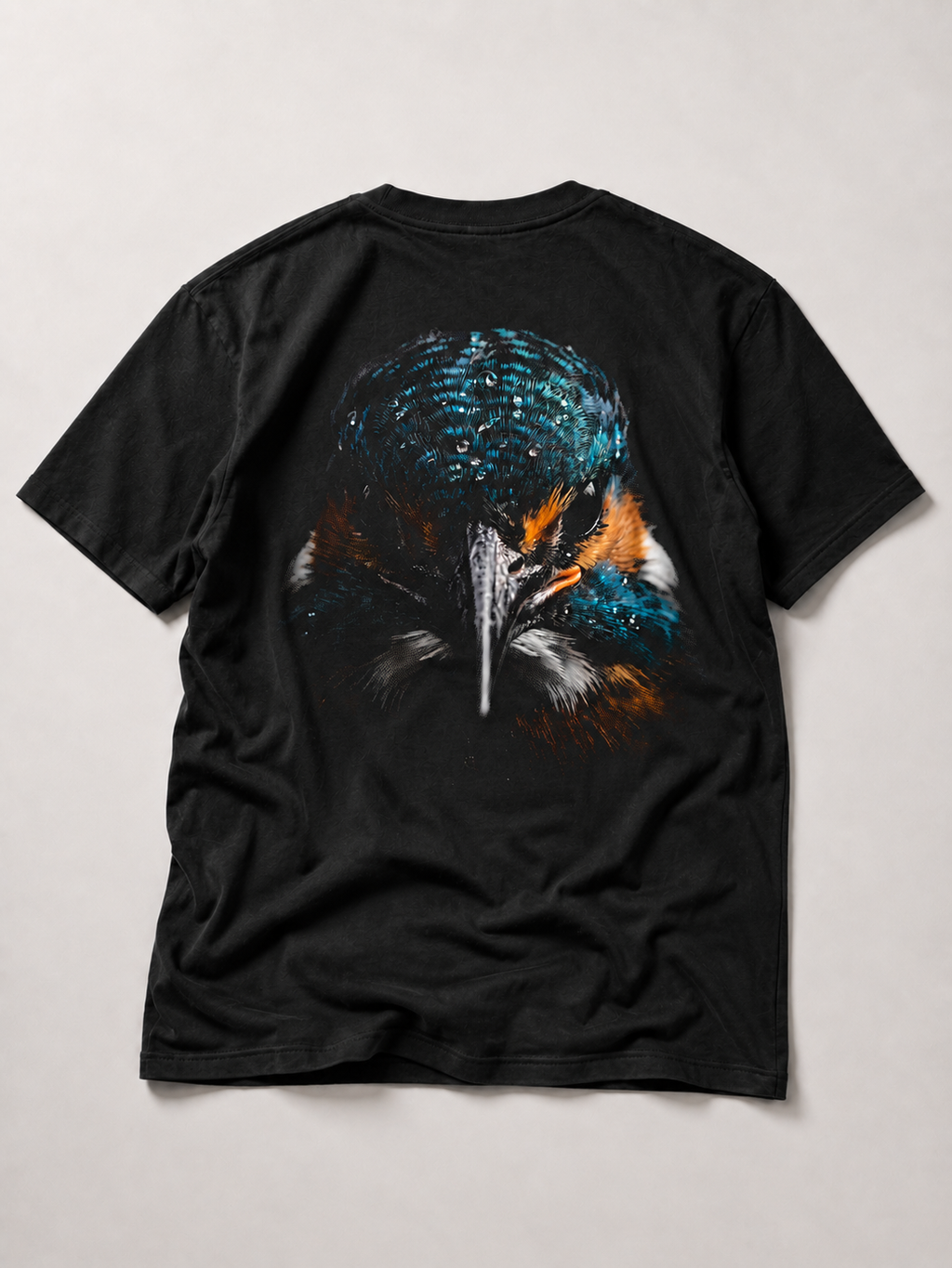 BLACKWATER KINGFISHER Kids Shirt Schwarz – Backprint, Flatlay