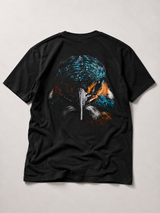 BLACKWATER KINGFISHER Kids Shirt Schwarz – Backprint, Flatlay