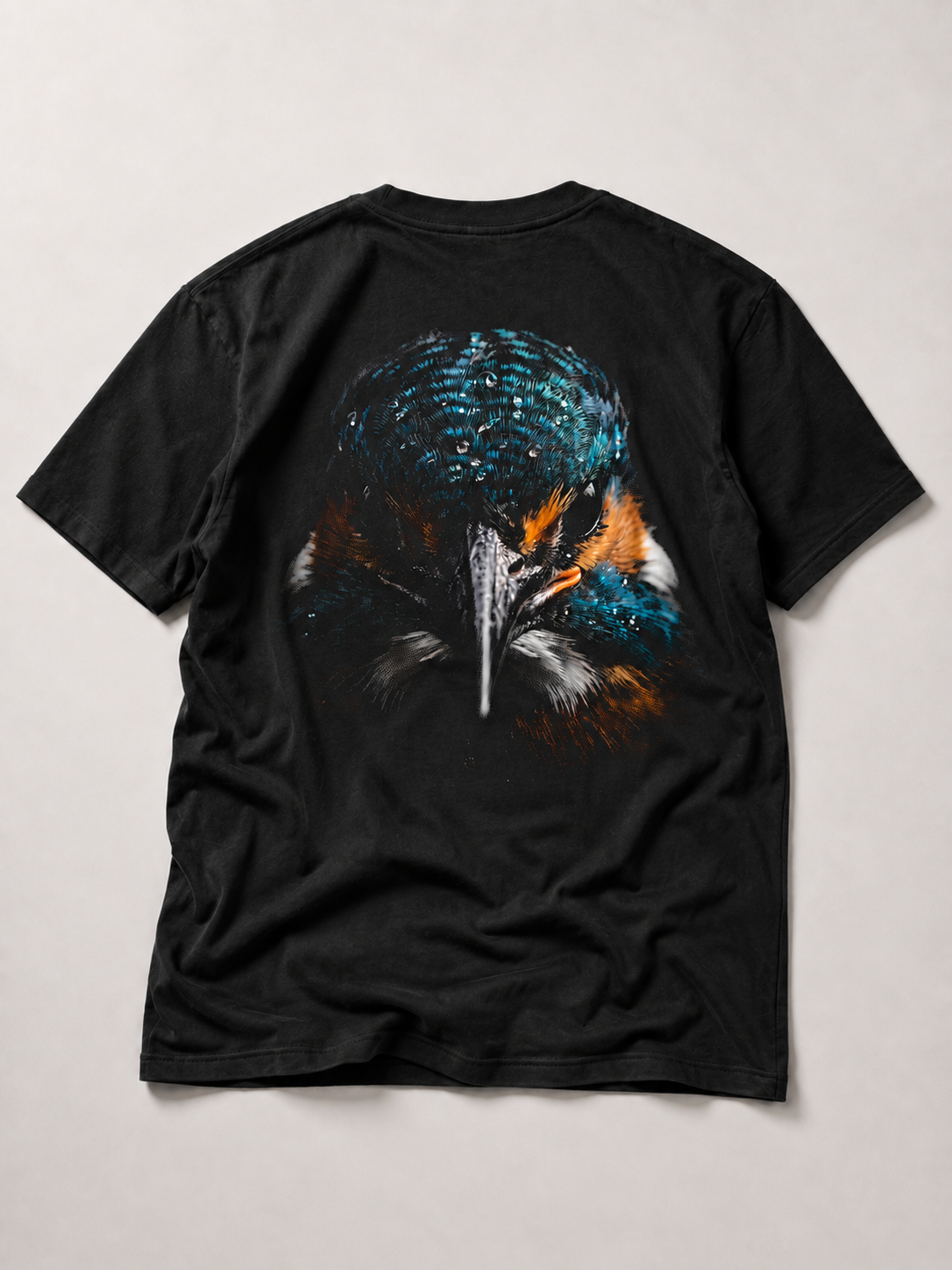 BLACKWATER KINGFISHER Kids Shirt Schwarz – Backprint, Flatlay
