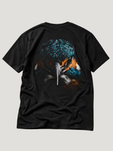 BLACKWATER KINGFISHER Kids Shirt Schwarz – Backprint, Flatlay #farbe_black
