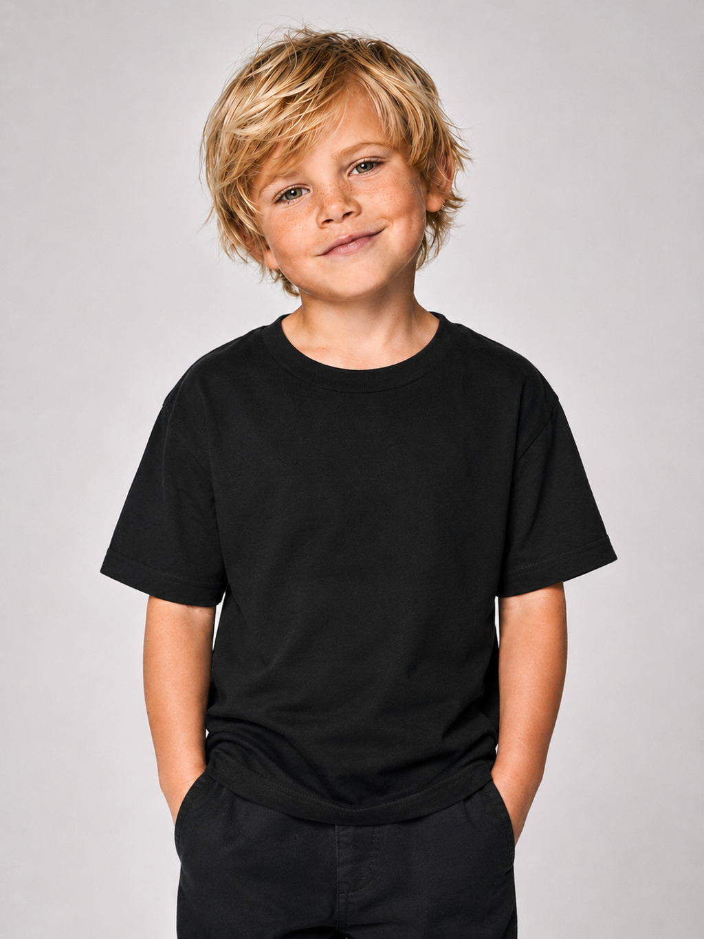 BLACKWATER KINGFISHER Kids Shirt Schwarz – cleane Vorderansicht, Karpfenangler-Streetwear