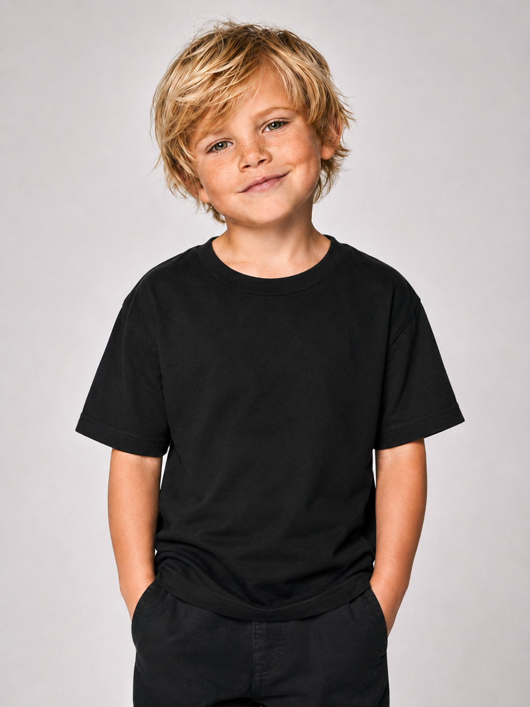 BLACKWATER KINGFISHER Kids Shirt Schwarz – cleane Vorderansicht, Karpfenangler-Streetwear
