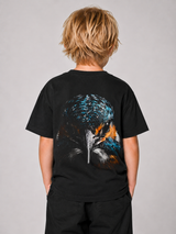 BLACKWATER KINGFISHER Kids Shirt in Schwarz mit Backprint – Rückenansicht