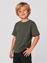 GERMAN CARP SOCIETY Kids Shirt Khaki – cleane Vorderansicht, Karpfenangler-Streetwear