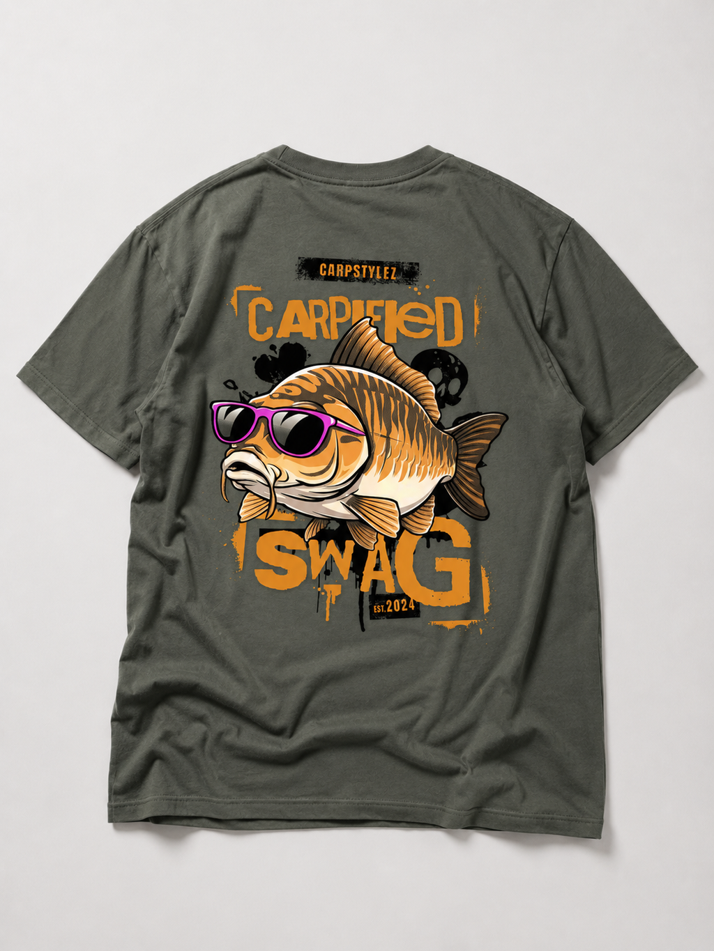 CARPIFIED SWAG Kids Shirt Khaki – Backprint, Flatlay