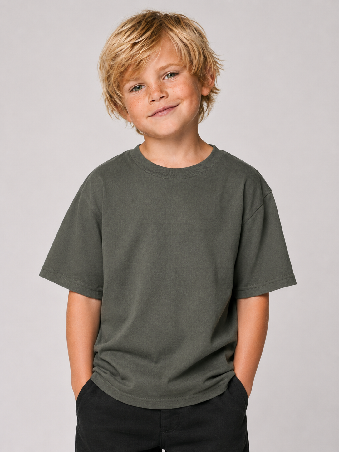 CARPIFIED SWAG Kids Shirt Khaki – cleane Vorderansicht, Karpfenangler-Streetwear