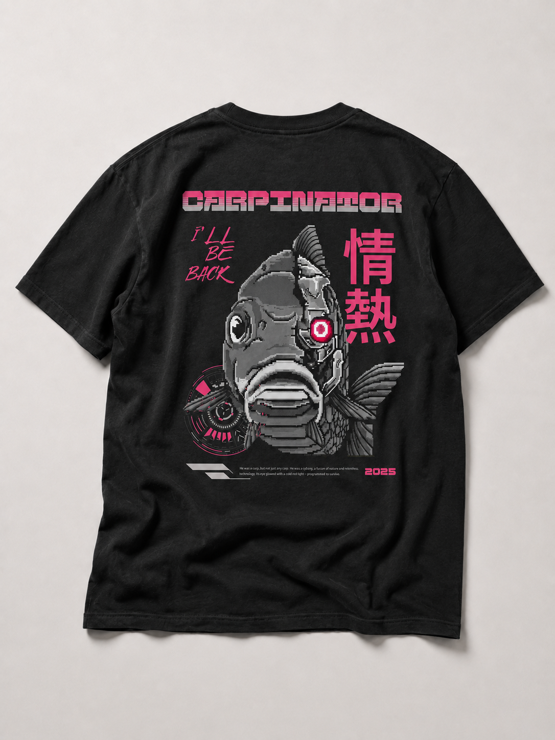 CARPINATOR Kids Shirt Schwarz – Backprint, Flatlay