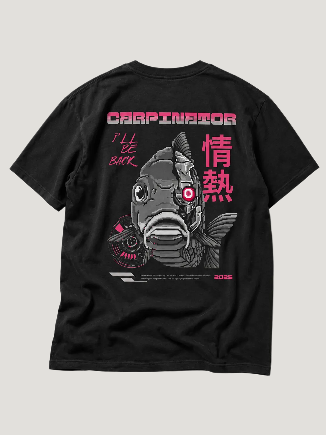 CARPINATOR Kids Shirt Schwarz – Backprint, Flatlay #farbe_black
