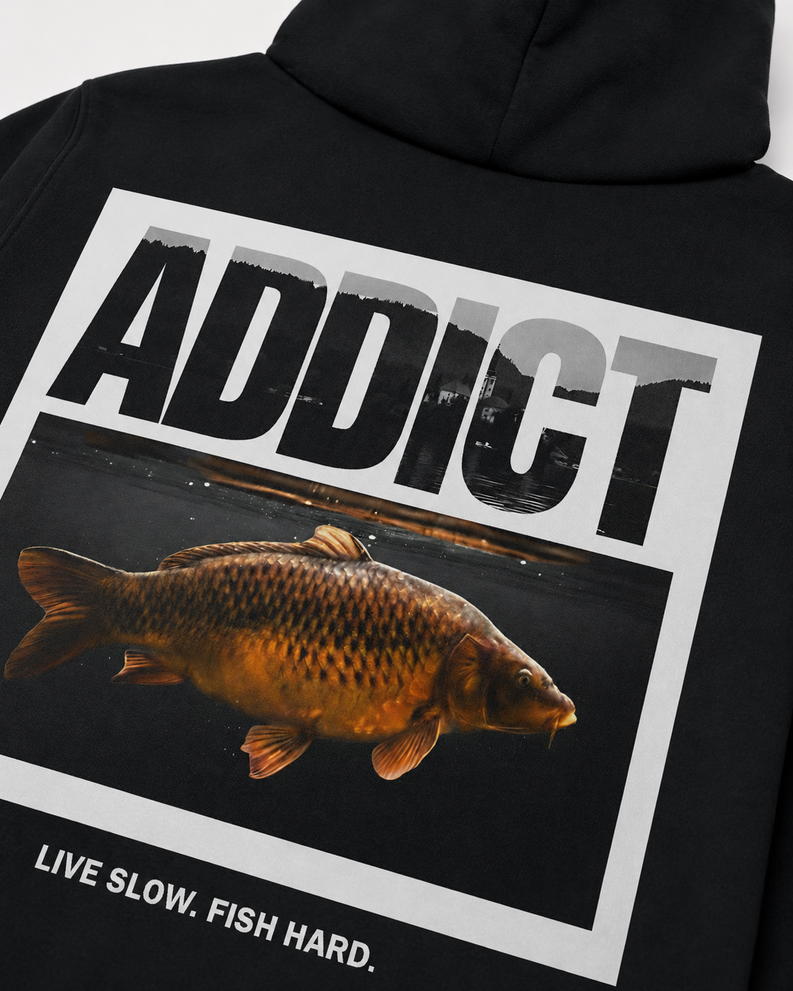 carpstylez ADDICT Hoodie – Detail, Karpfen-Streetwear