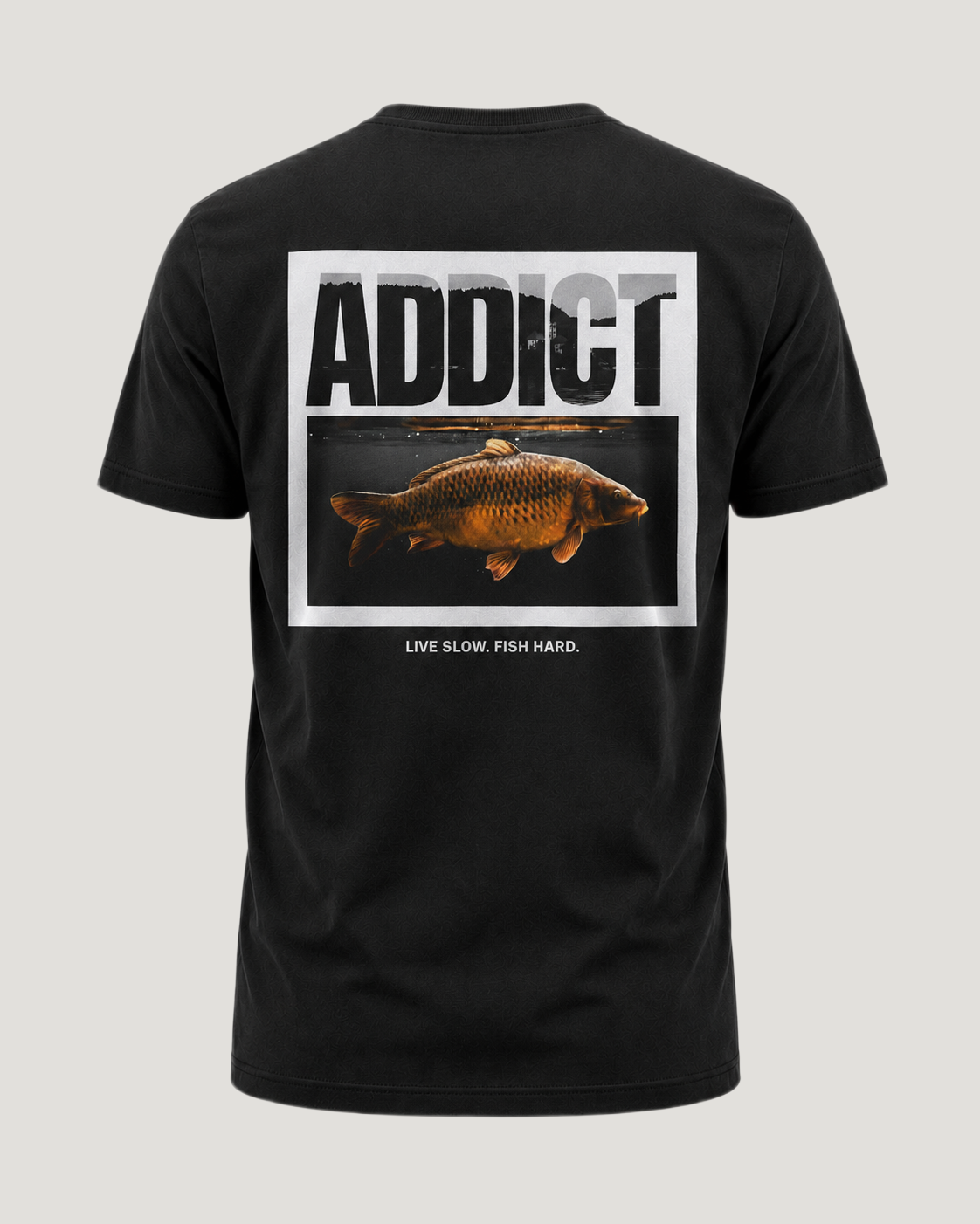 carpstylez Addict Shirt – Backprint, schwarzes Karpfen-Streetwear Shirt #farbe_black