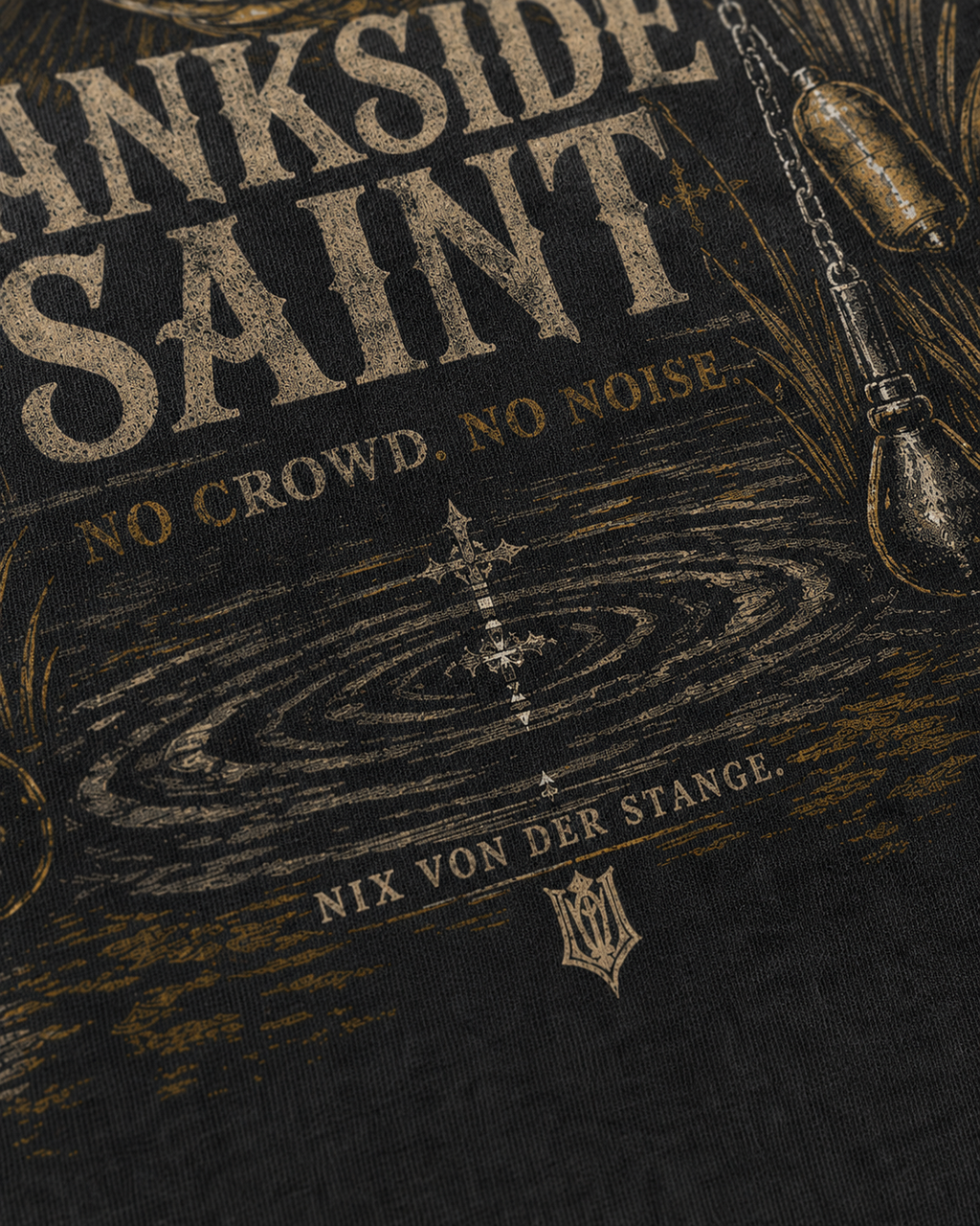 carpstylez Bankside Saint Acid Wash Oversize Shirt – Print-Detail