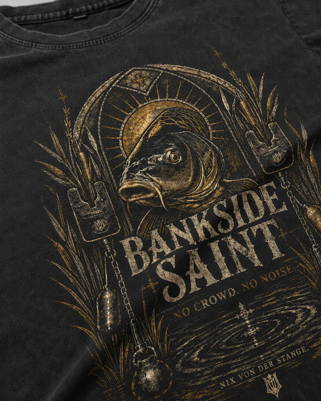 carpstylez BANKSIDE SAINT Acid Wash Oversize Shirt – Detail, Karpfen-Streetwear