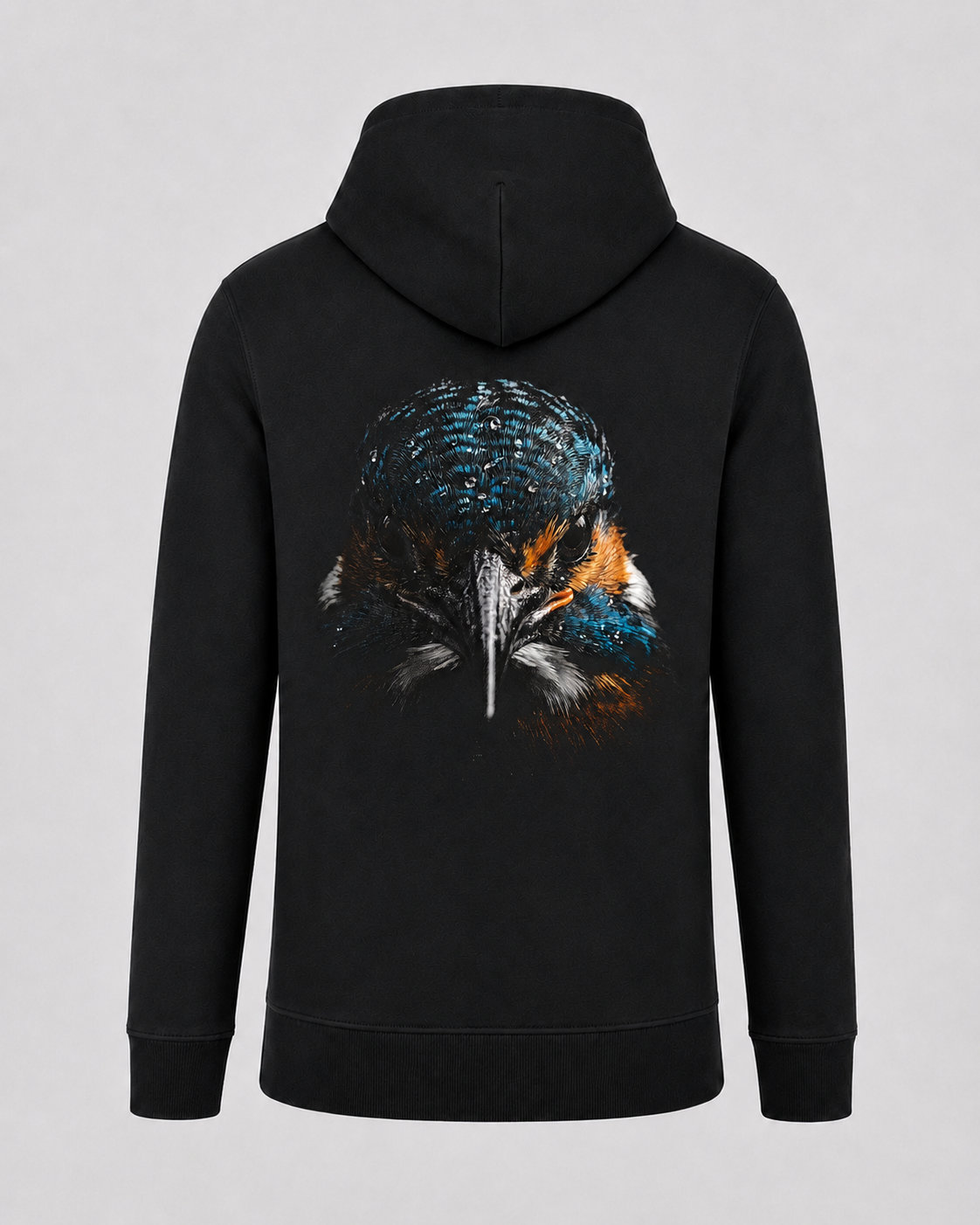 carpstylez Blackwater Kingfisher Hoodie – Backprint, schwarzer Karpfen-Hoodie
