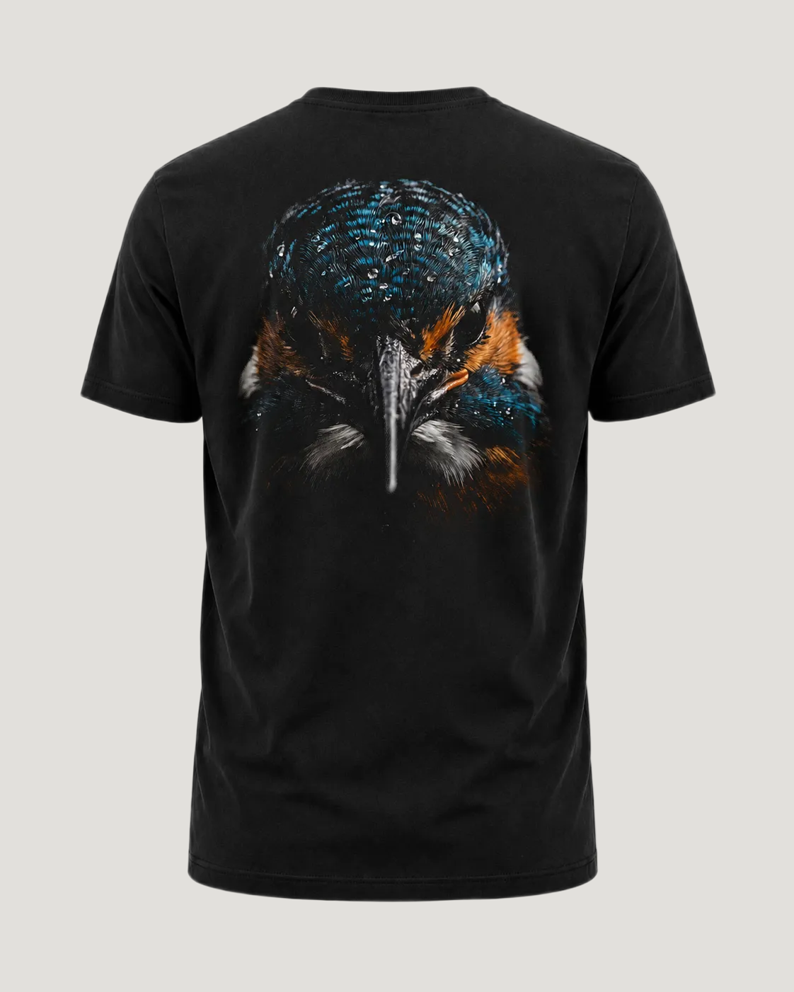 carpstylez Blackwater Kingfisher Shirt – Backprint, schwarzes Karpfen-Streetwear Shirt #farbe_black