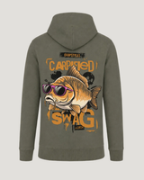 carpstylez Carpified Swag Hoodie – Backprint, khakifarbener Karpfen-Hoodie #farbe_organic khaki