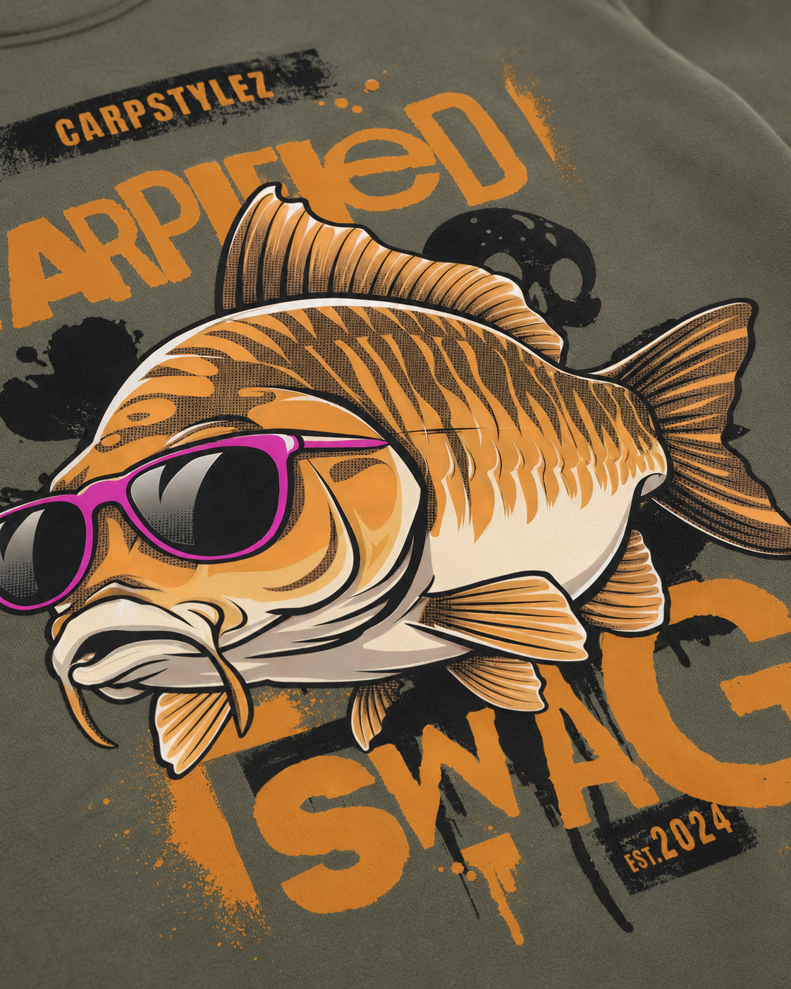 carpstylez CARPIFIED SWAG Hoodie – Detail, Karpfen-Streetwear