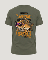 carpstylez Carpified Swag Shirt – Backprint, khakifarbenes Karpfen-Streetwear Shirt #farbe_organic khaki