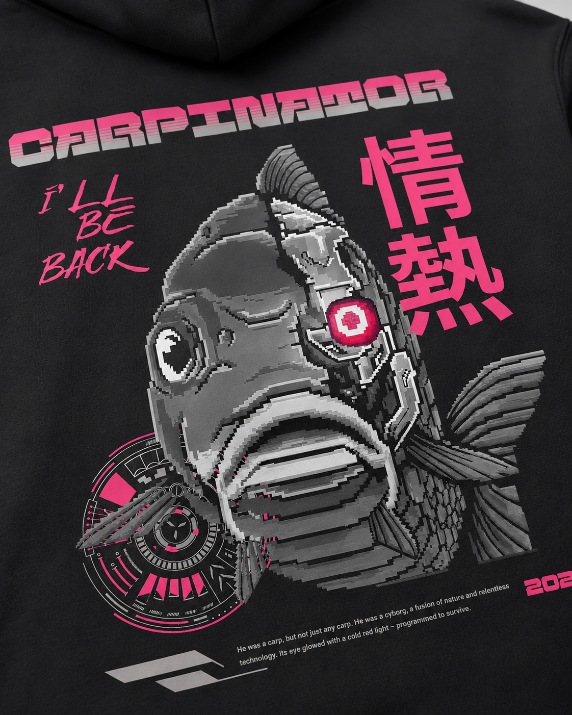 carpstylez CARPINATOR Hoodie – Detail, Karpfen-Streetwear