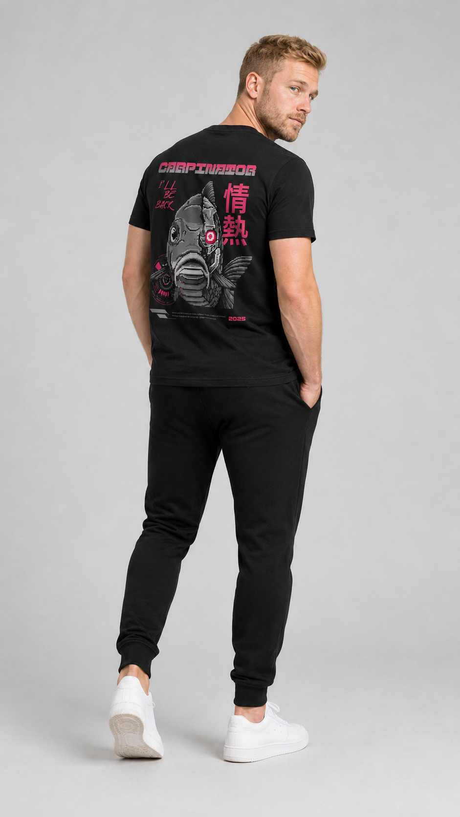 carpstylez CARPINATOR Shirt – Studio Mock Fullbody, Karpfen-Streetwear