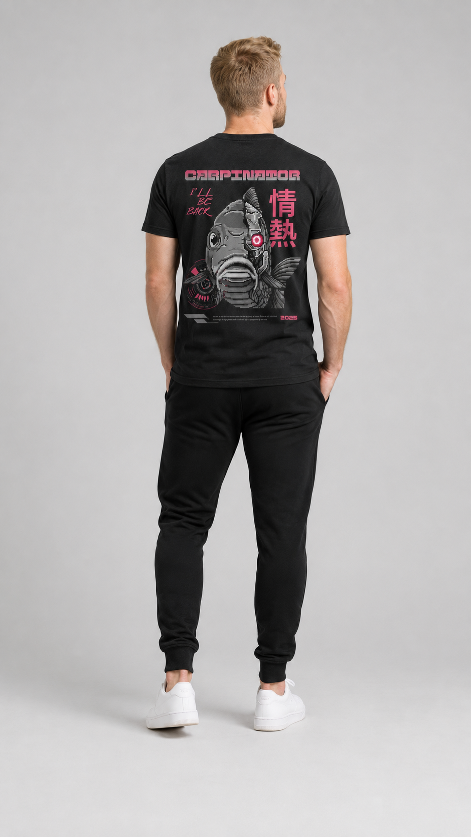 carpstylez CARPINATOR Shirt – Studio Mock Fullbody, Karpfen-Streetwear