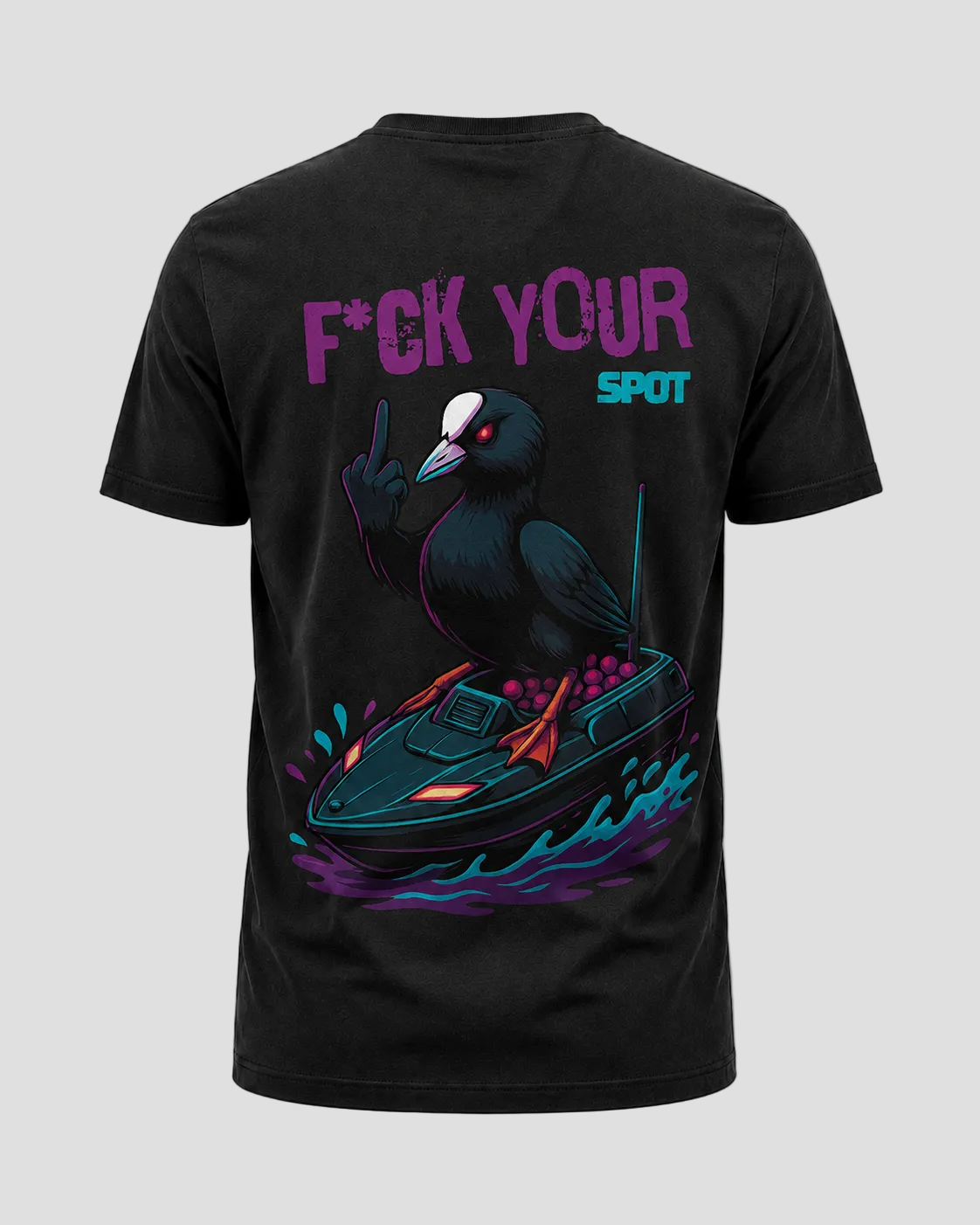 carpstylez F*ck Your Spot Shirt – Backprint, schwarzes Karpfen-Streetwear Shirt