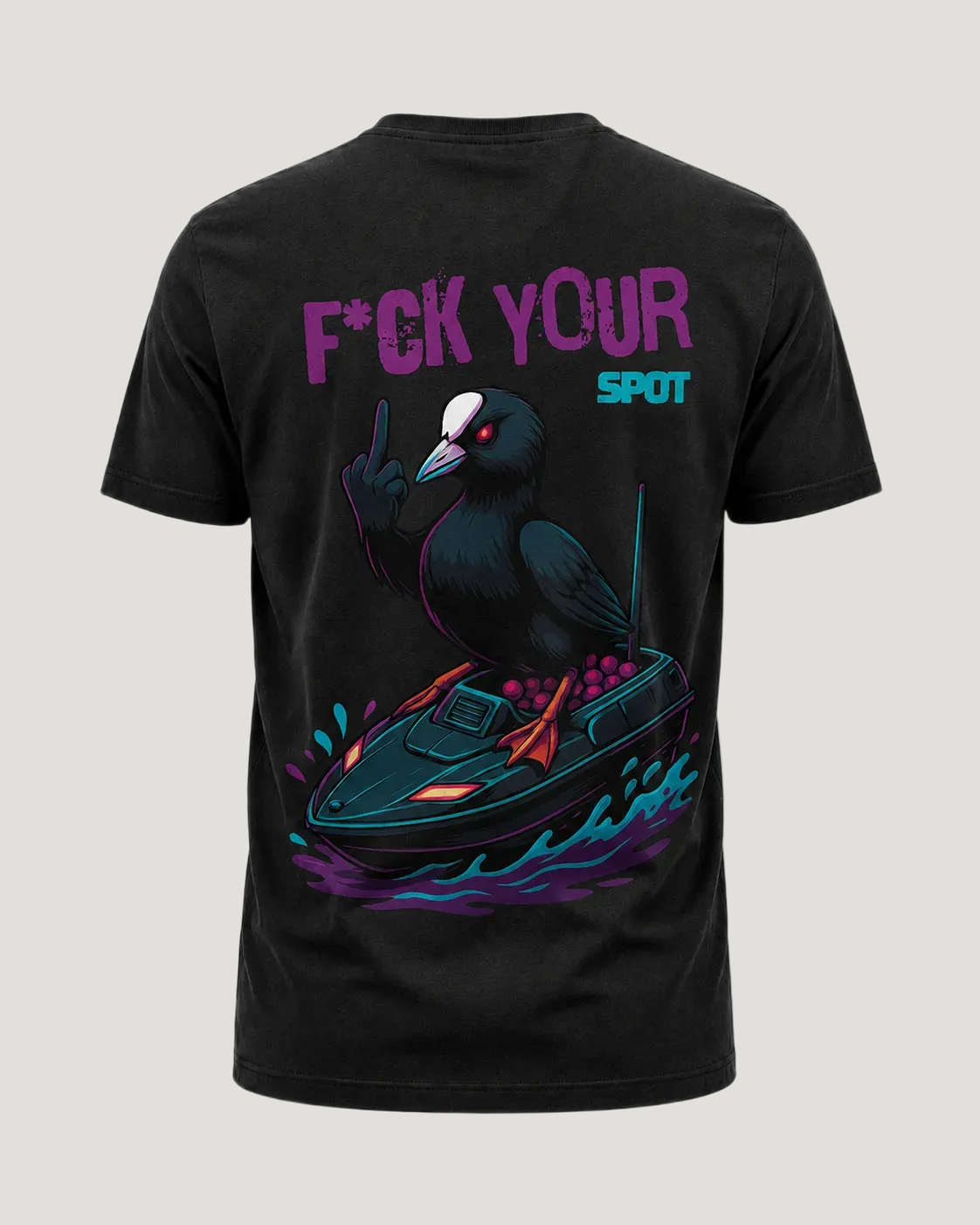carpstylez F*ck Your Spot Shirt – Backprint, schwarzes Karpfen-Streetwear Shirt #farbe_black