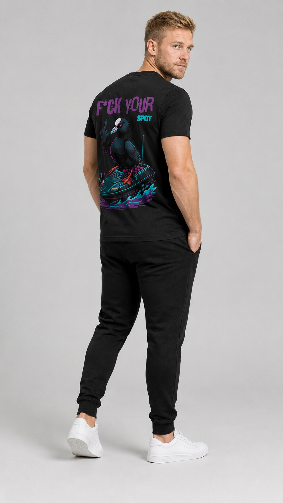 carpstylez F*CK YOUR SPOT Shirt – Studio Mock Fullbody, Karpfen-Streetwear
