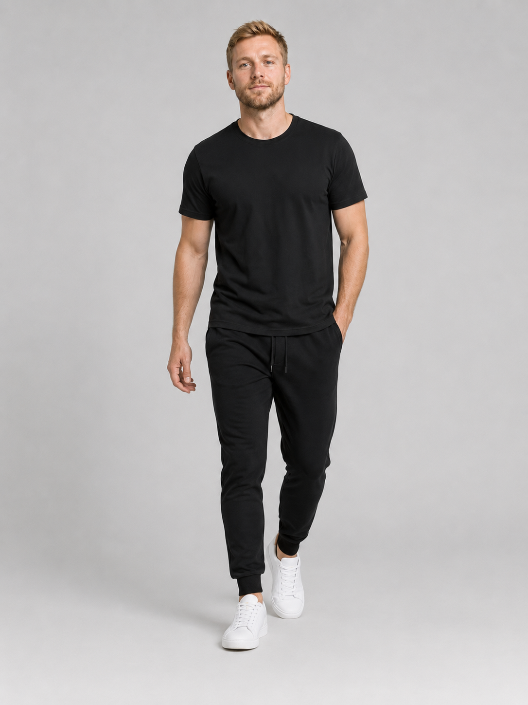 carpstylez FLUO ORANGE POP-UP Club Shirt schwarz – getragen, Ganzkörper Vorderseite