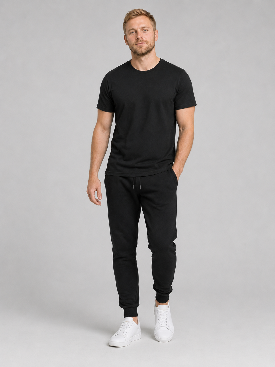 carpstylez FLUO WHITE POP-UP Club Shirt schwarz – getragen, Ganzkörper Vorderseite