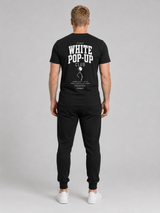 carpstylez FLUO WHITE POP-UP Club Shirt schwarz – getragen, Rückansicht Ganzkörper