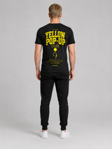 carpstylez FLUO YELLOW POP-UP Club Shirt schwarz – getragen, Rückansicht Ganzkörper