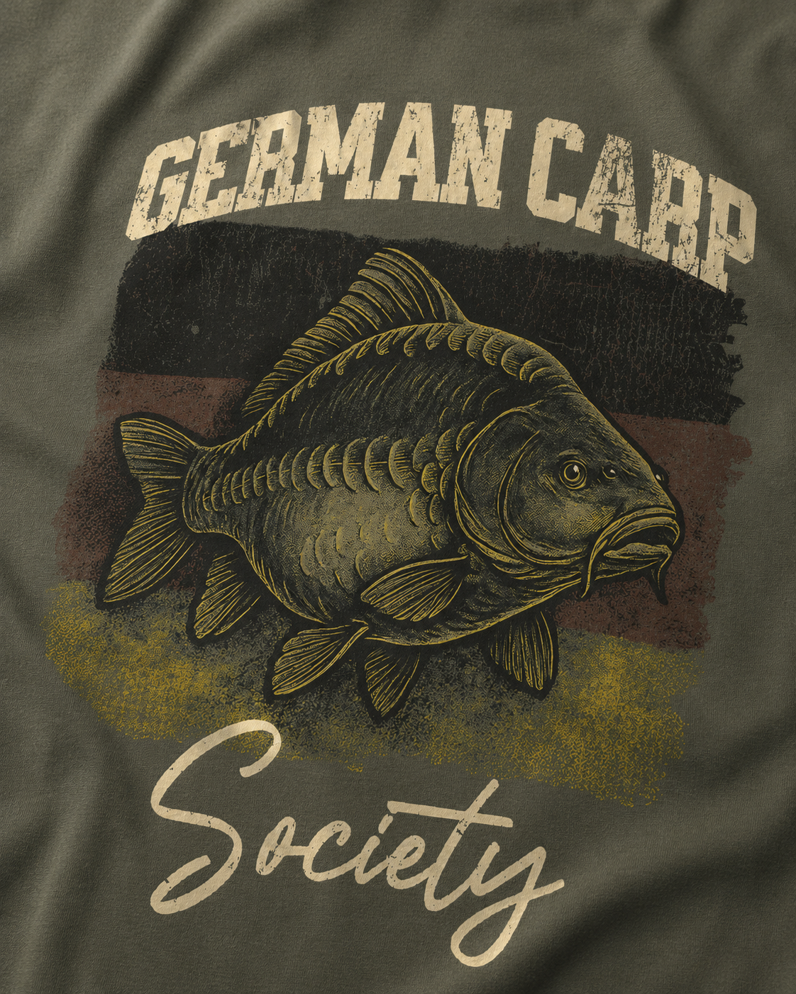 carpstylez GERMAN CARP Society Shirt – Detail, Karpfen-Streetwear