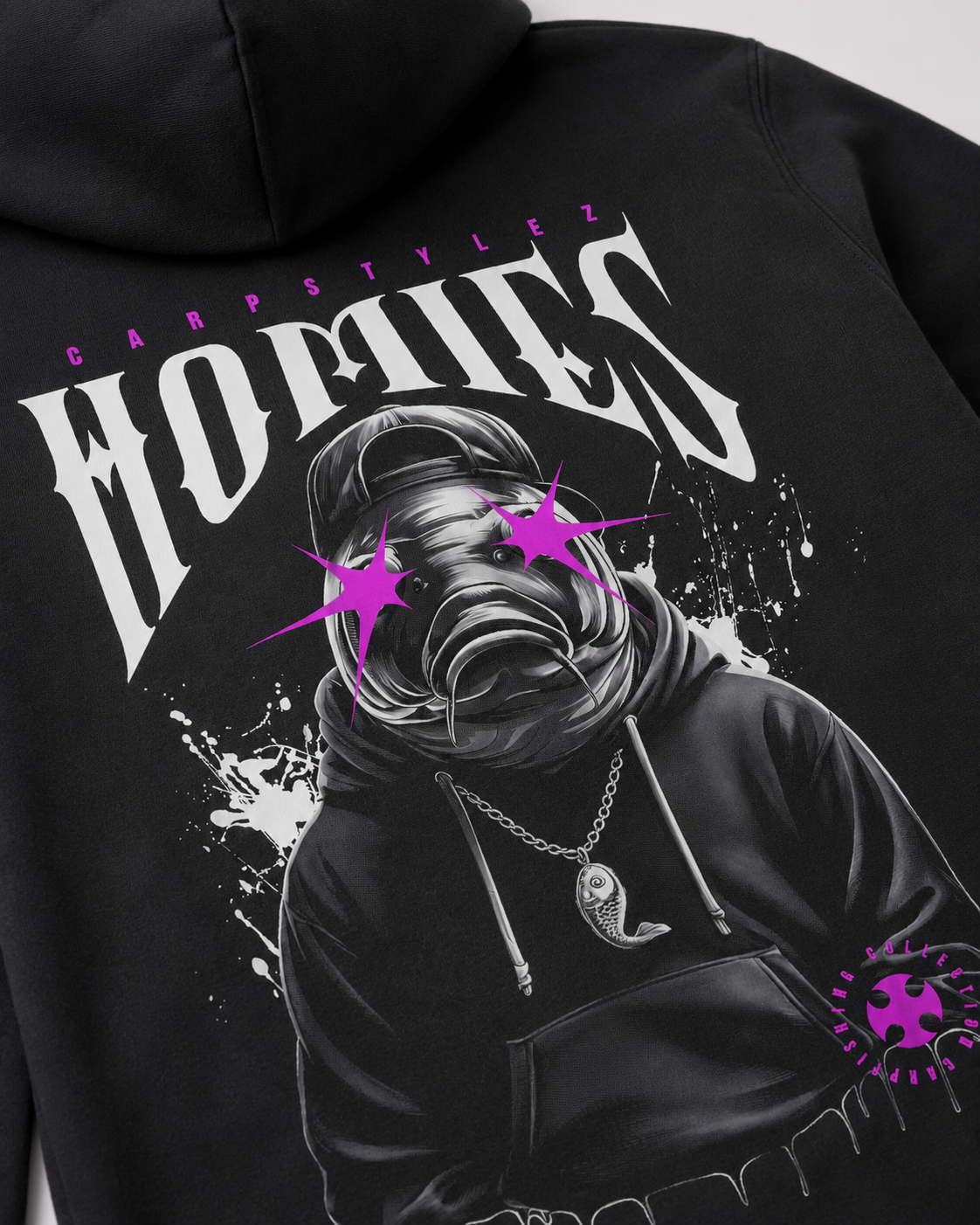 carpstylez HOMIES Hoodie – Detail, Karpfen-Streetwear