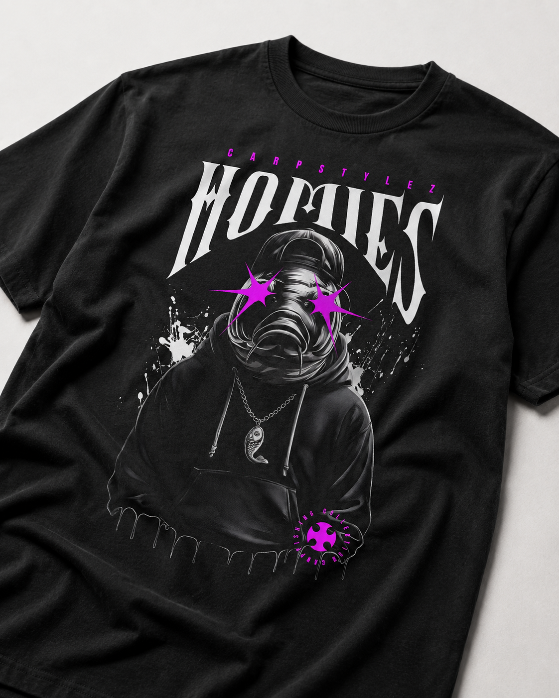carpstylez HOMIES Shirt – Detail, Karpfen-Streetwear
