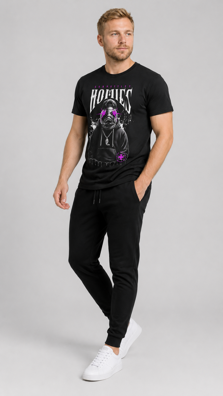 carpstylez HOMIES Shirt – Studio Mock Fullbody, Karpfen-Streetwear