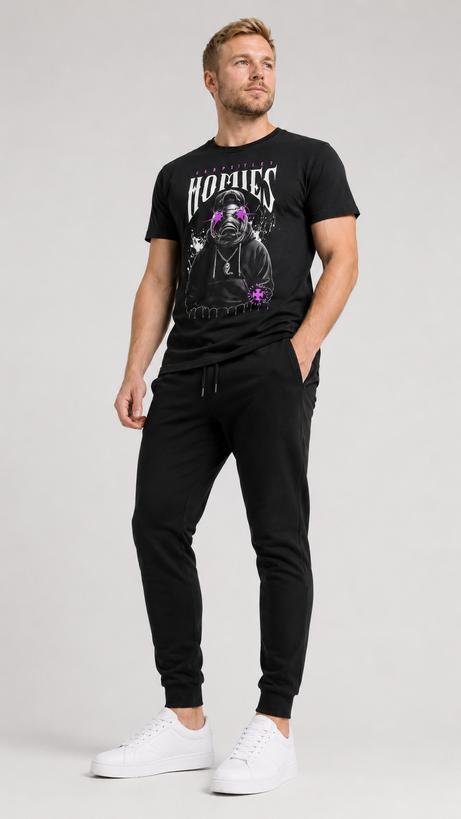 carpstylez HOMIES Shirt – Studio Mock Fullbody, Karpfen-Streetwear