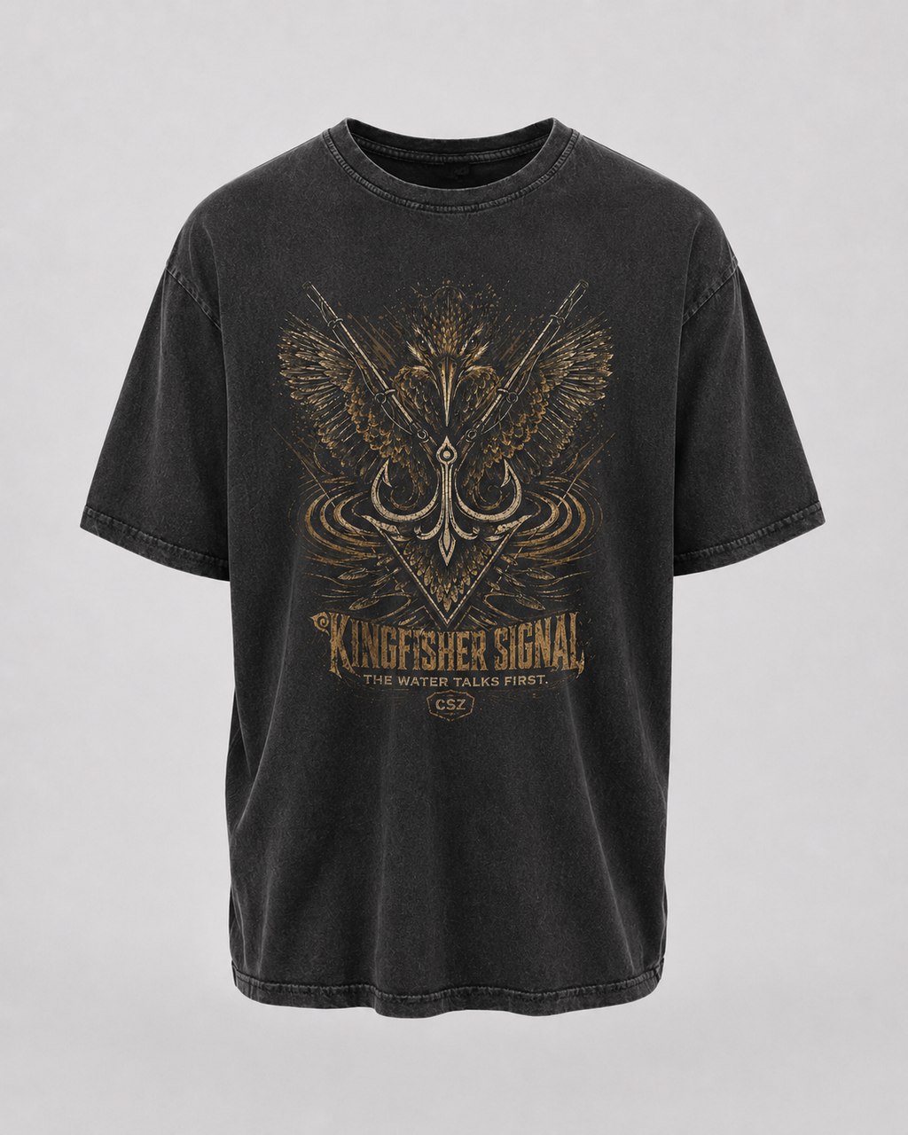 carpstylez Kingfisher Signal Acid Wash Oversize Shirt – Karpfen-Streetwear