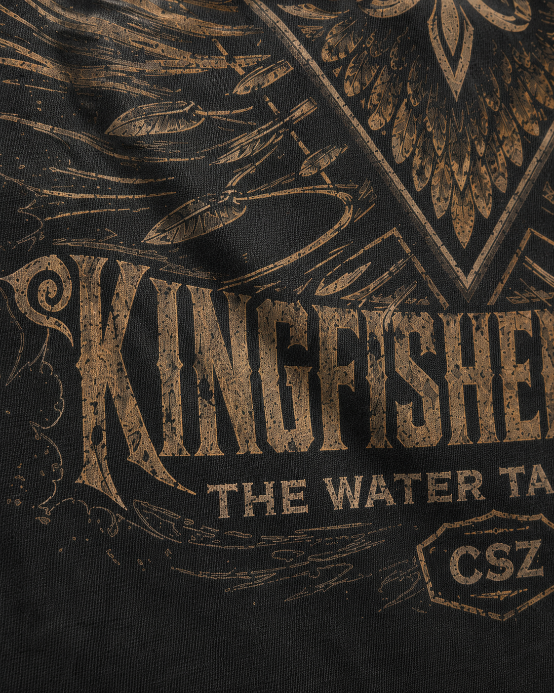 carpstylez Kingfisher Signal Acid Wash Oversize Shirt – Print-Detail