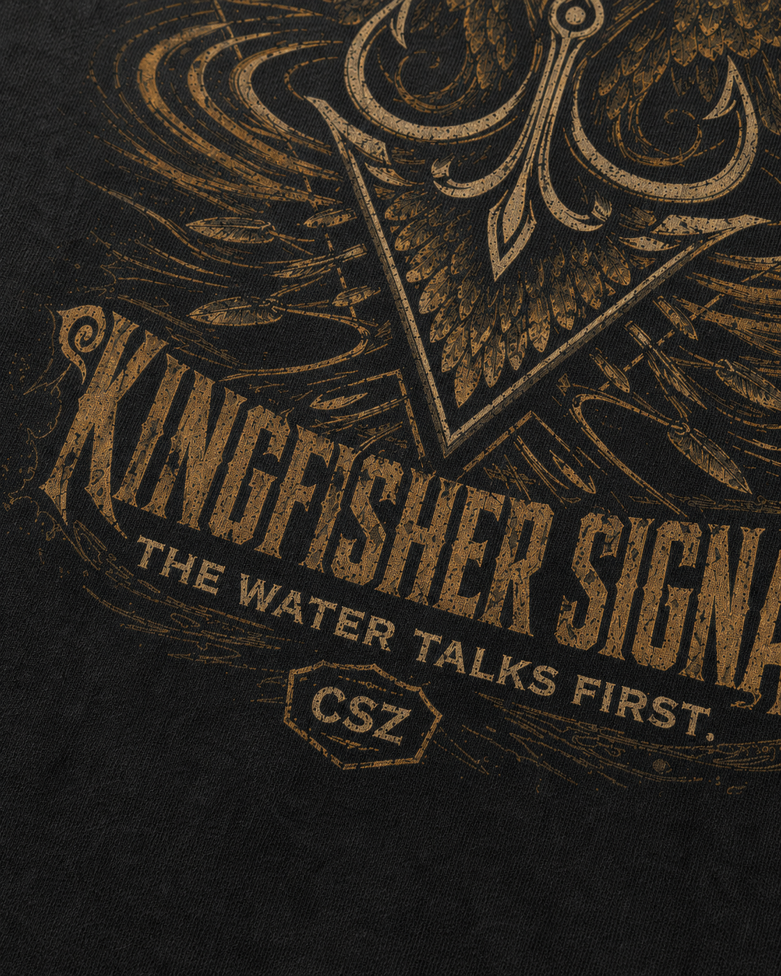 carpstylez Kingfisher Signal Acid Wash Oversize Shirt – Print-Detail