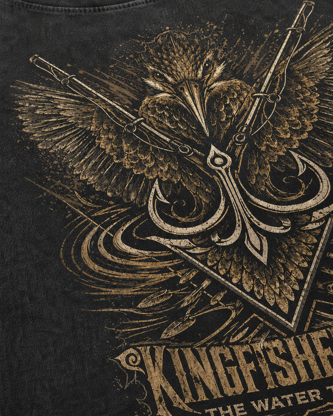 carpstylez KINGFISHER SIGNAL Acid Wash Oversize Shirt – Detail, Karpfen-Streetwear