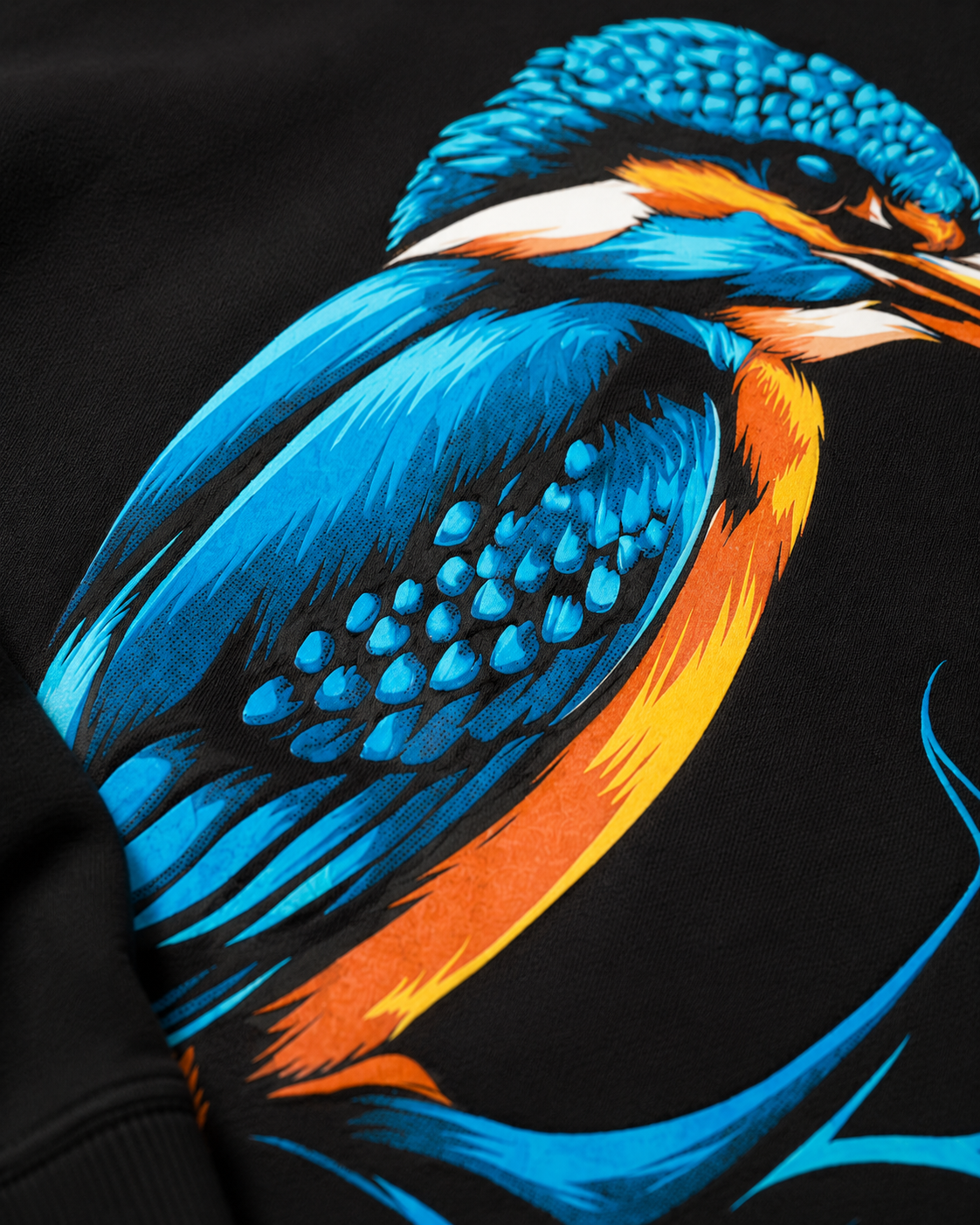 carpstylez KINGFISHER VIBES Hoodie – Detail, Karpfen-Streetwear