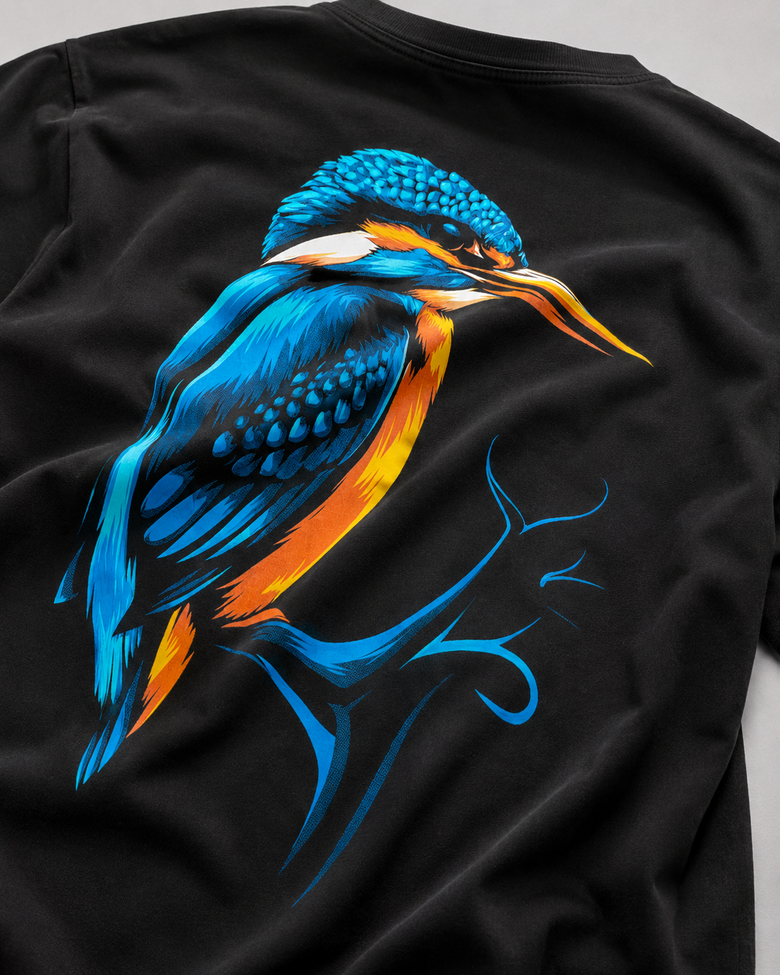 carpstylez KINGFISHER VIBES Shirt – Detail, Karpfen-Streetwear
